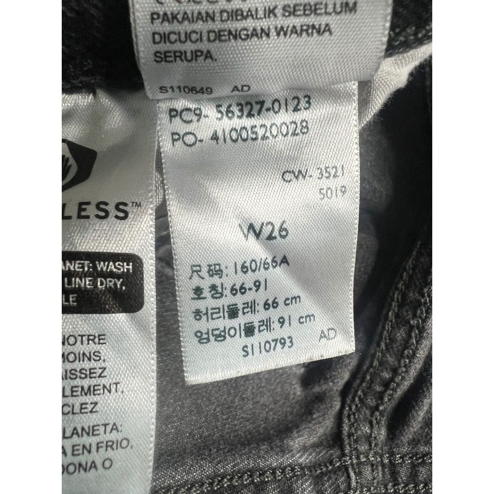 Levis Premium 501 Original Cutoff Shorts Womens 26 Black Distressed High Rise - Picture 8 of 15